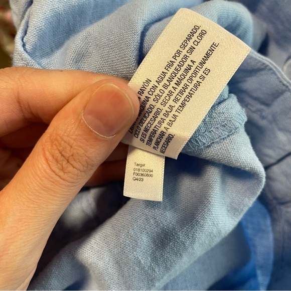 A New Day Light Blue Linen Blend Trouser Pants Size 16 - Picture 8 of 9